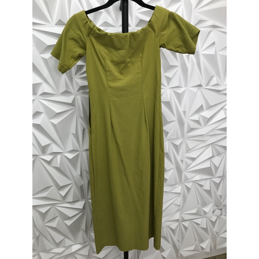 Paloma Wool Womens Short Sleeve Sheath Dress XS/34 Green Viscose Blend - Picture 3 of 8
